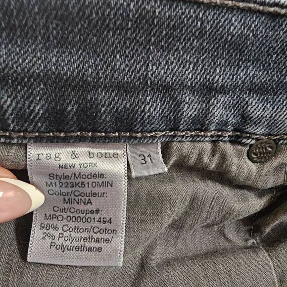 Rag & Bone Fit 2 Slim Jeans Men's 31x32 Dark Wash Denim - Picture 10 of 10